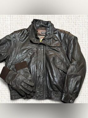 Wilson’s Thinsulate Brown Leather Bomber Jacket